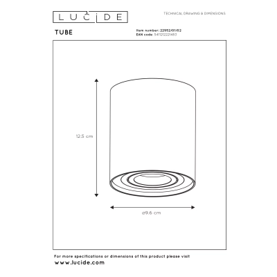 Plafon TUBE 22952/01/02 Lucide